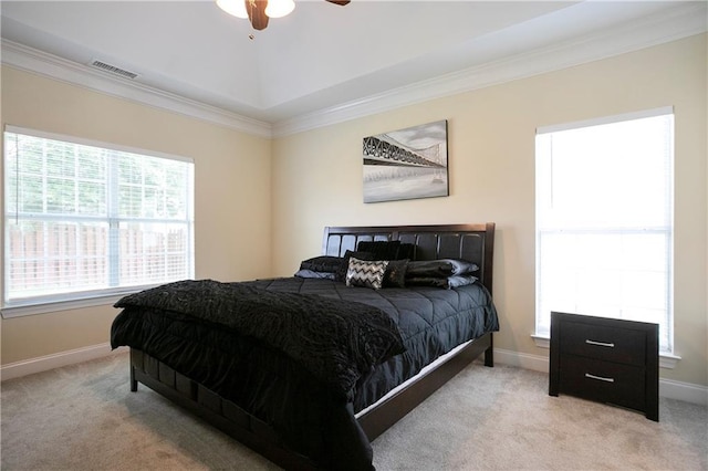 401 Oscar Way, Dallas, GA 30132 - carpeted bedroom featuring ornamental molding and ceiling fan