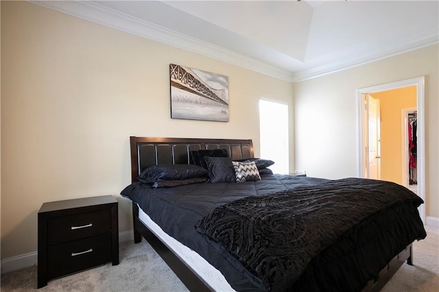 401 Oscar Way, Dallas, GA 30132 - bedroom featuring light colored carpet and ornamental molding