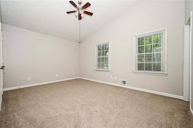 6194 Golden Meadow Ct, Riverdale, GA 30296 - carpeted empty room featuring lofted ceiling and ceiling fan