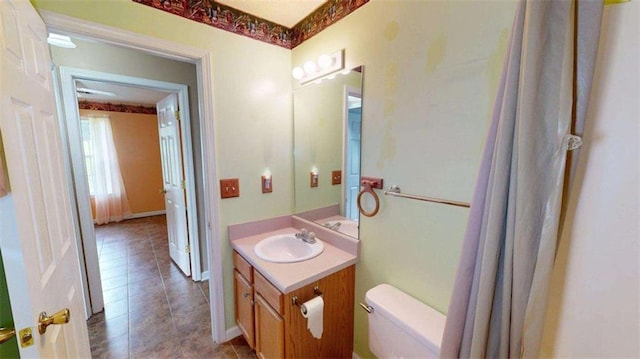 210 Overview Ct, Villa Rica, GA 30180 - bathroom with toilet, vanity, and tile patterned flooring