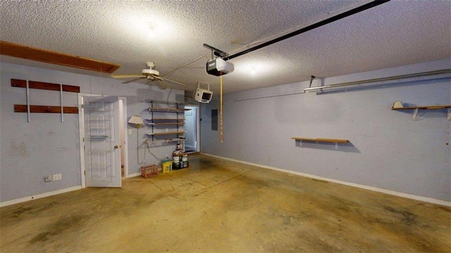 210 Overview Ct, Villa Rica, GA 30180 - garage with a ceiling fan, a garage door opener, and baseboards