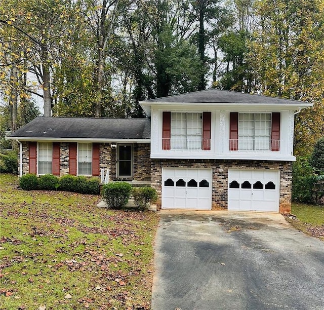 tri-level home with a garage