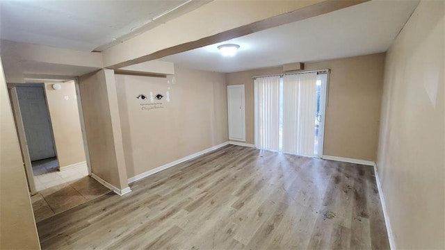 empty room featuring light hardwood / wood-style floors