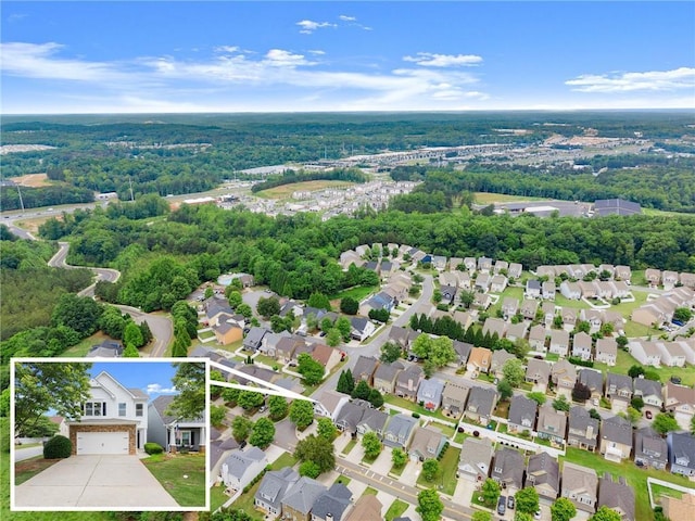 124 Oakmont Dr, Dawsonville, GA 30534 - aerial perspective of suburban area featuring property boundaries highlighted