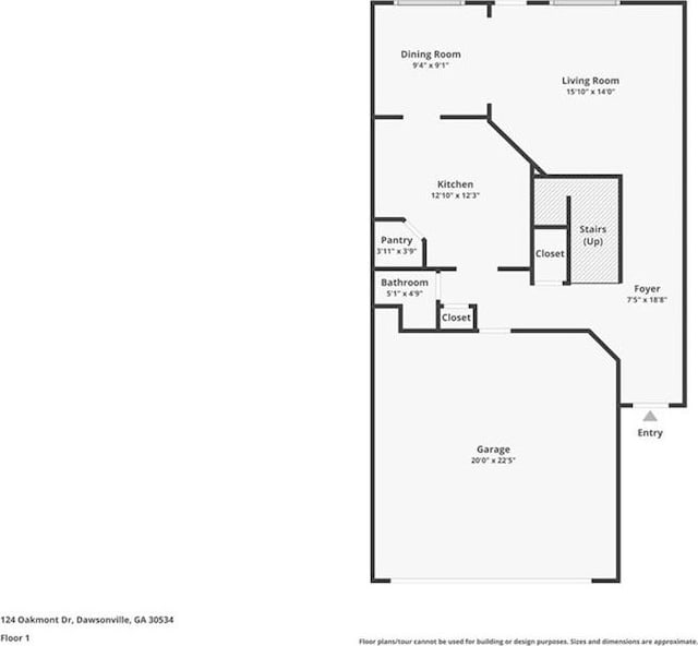 124 Oakmont Dr, Dawsonville, GA 30534 - property floor plan