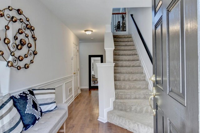 entryway featuring hardwood / wood-style flooring