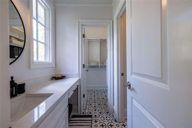 2938 Old Dalton Rd, Rome, GA 30165 - bathroom featuring vanity and ornamental molding