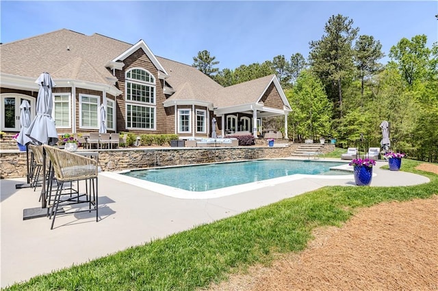 2938 Old Dalton Rd, Rome, GA 30165 - outdoor pool featuring outdoor dry bar and a patio