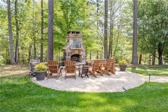 2938 Old Dalton Rd, Rome, GA 30165 - view of patio / terrace with an outdoor stone fireplace