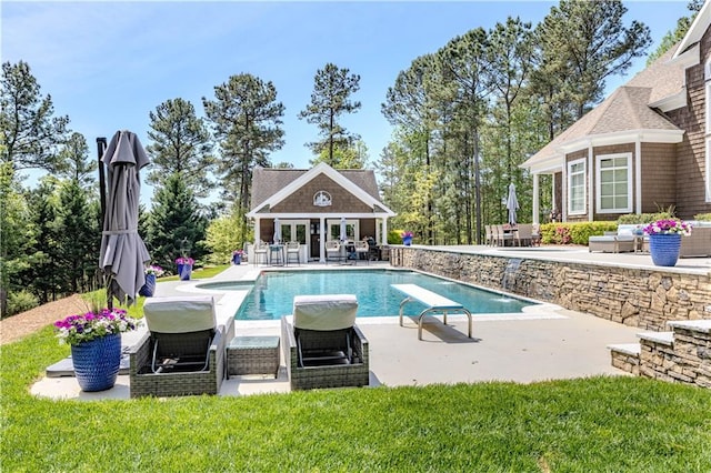 2938 Old Dalton Rd, Rome, GA 30165 - outdoor pool featuring a patio, an outbuilding, and an exterior structure