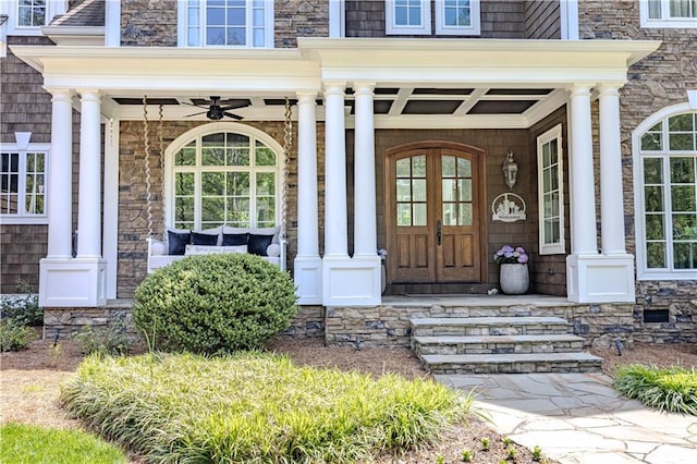 2938 Old Dalton Rd, Rome, GA 30165 - entrance to property featuring a porch and stone siding
