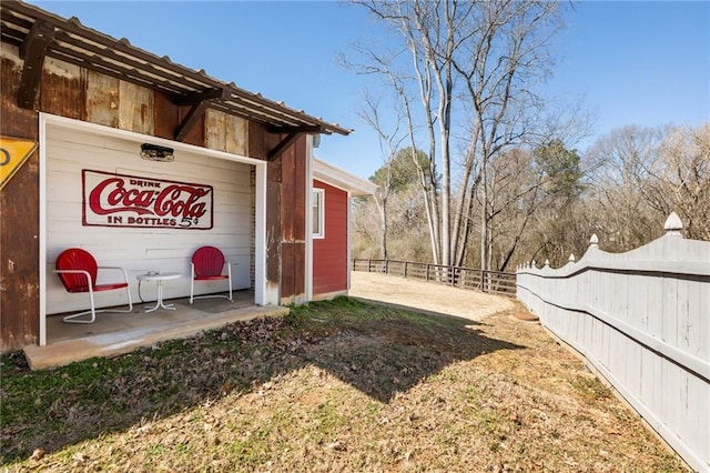 view of yard featuring fence