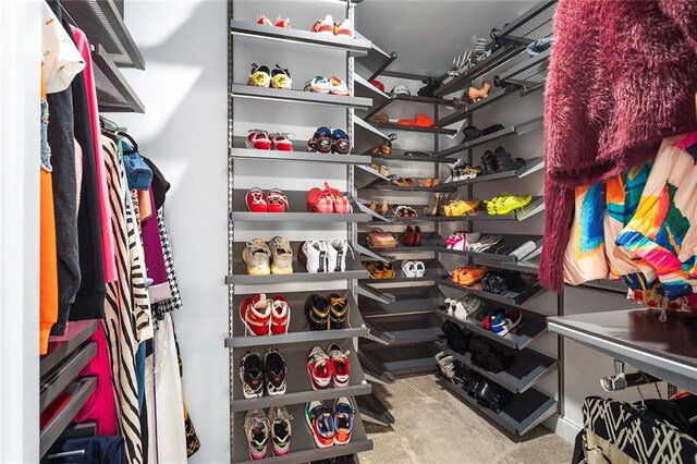 view of walk in closet