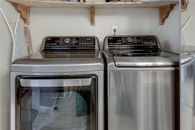 washroom featuring separate washer and dryer