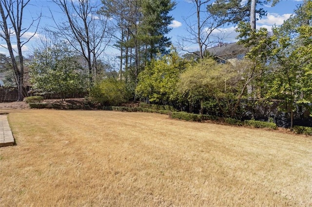 view of yard featuring fence