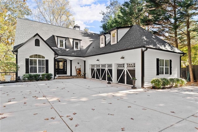 view of front of house with a garage