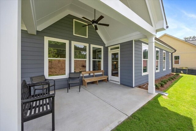 view of patio / terrace with ceiling fan