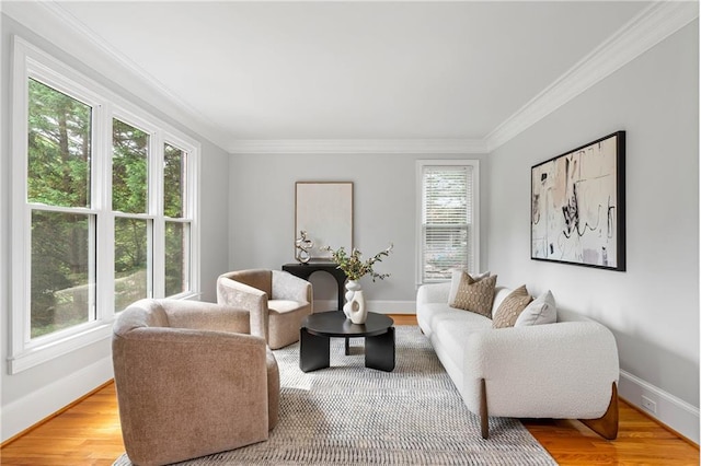 130 Robin Rd, Marietta, GA 30067 - living area with ornamental molding, baseboards, and light wood finished floors