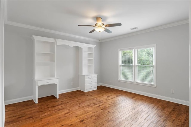 130 Robin Rd, Marietta, GA 30067 - unfurnished bedroom featuring light wood-type flooring, baseboards, ornamental molding, and a ceiling fan