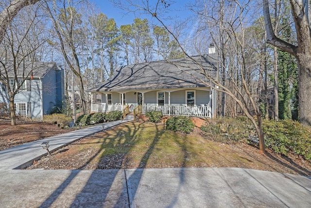 view of front facade featuring covered porch