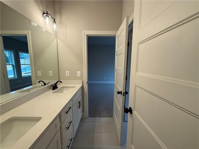 bathroom featuring tile patterned floors and vanity