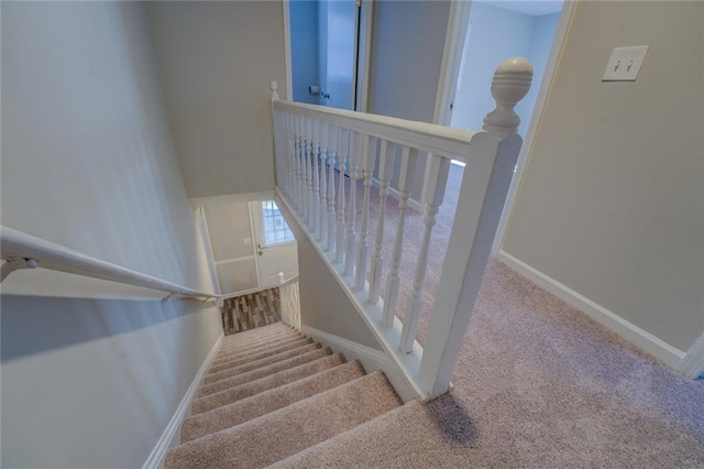 stairway with carpet