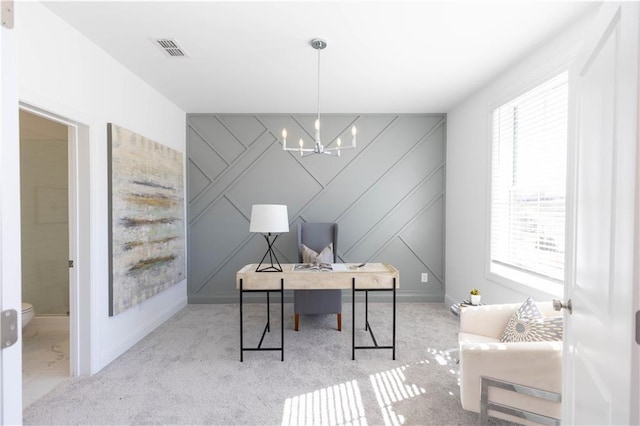 5448 Howington Ct E Unit 194, Buford, GA 30518 - office featuring a chandelier and baseboards