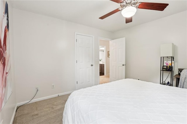 5225 Stonehaven Vw, Cumming, GA 30040 - bedroom with light colored carpet, baseboards, and a ceiling fan