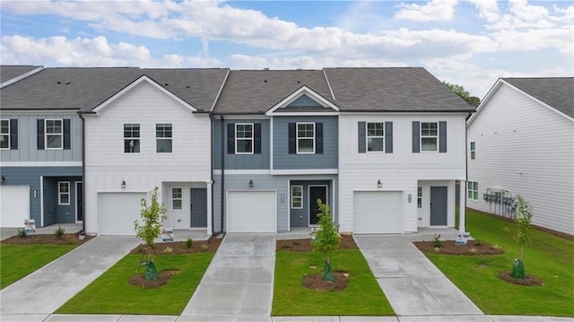 view of property with a front lawn