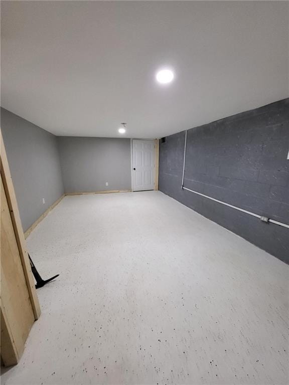 view of finished below grade area