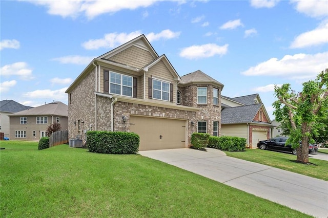 29 Lankford Rd, Tucker, GA 30084 - view of front of property with concrete driveway, a front lawn, an attached garage, and central air condition unit