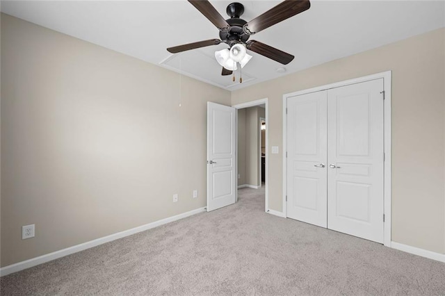 29 Lankford Rd, Tucker, GA 30084 - unfurnished bedroom with attic access, carpet, baseboards, a closet, and a ceiling fan