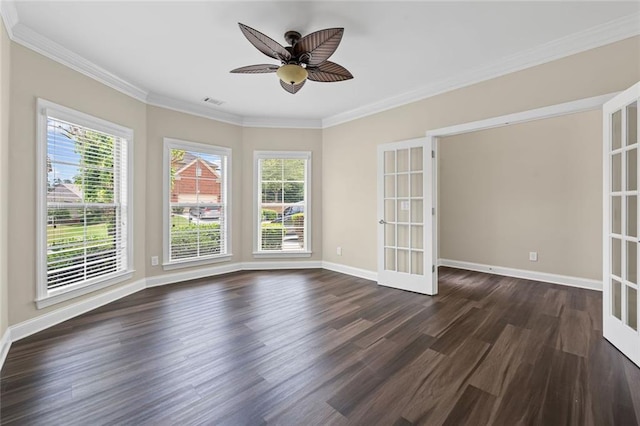 29 Lankford Rd, Tucker, GA 30084 - spare room with french doors, dark wood finished floors, healthy amount of natural light, baseboards, and ornamental molding