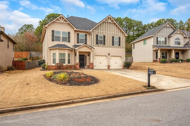 craftsman-style home with a garage