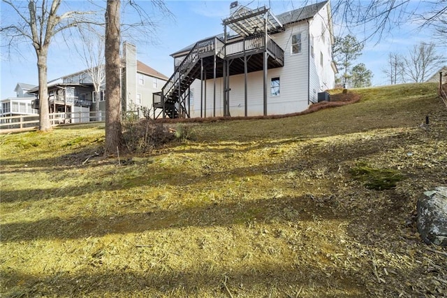 exterior space featuring a wooden deck