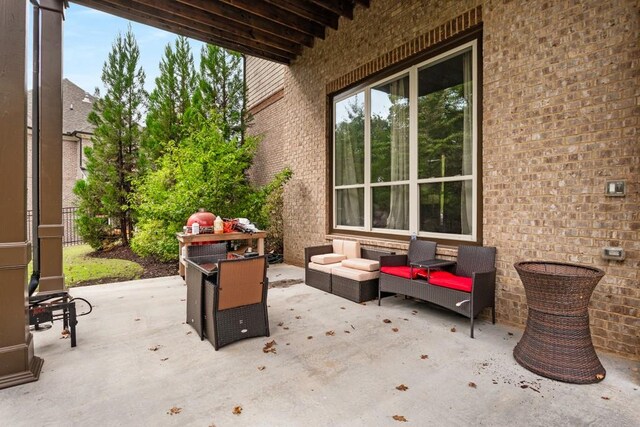 view of patio / terrace with an outdoor living space