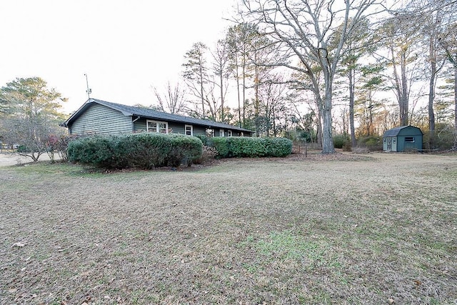 exterior space with a storage unit