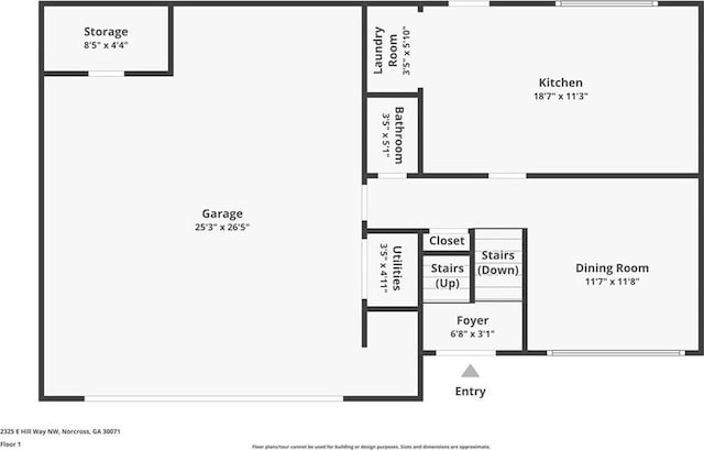 2325 E Hill Way, Norcross, GA 30071 - floor plan / room layout