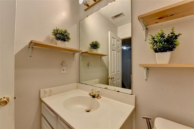 5385 Spotted Fawn Ct, Suwanee, GA 30024 - half bath with vanity and a textured ceiling
