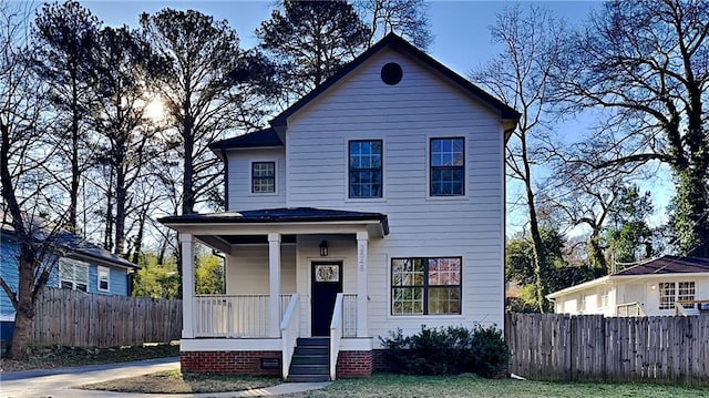 view of front of property with covered porch