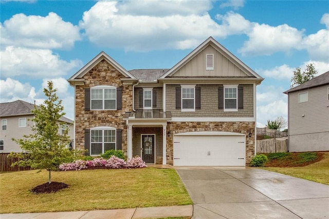 637 Little Bear Loop, Canton, GA 30114 - craftsman inspired home featuring stone siding, board and batten siding, concrete driveway, and an attached garage