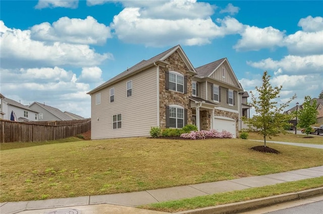637 Little Bear Loop, Canton, GA 30114 - view of front of house with stone siding, an attached garage, and board and batten siding