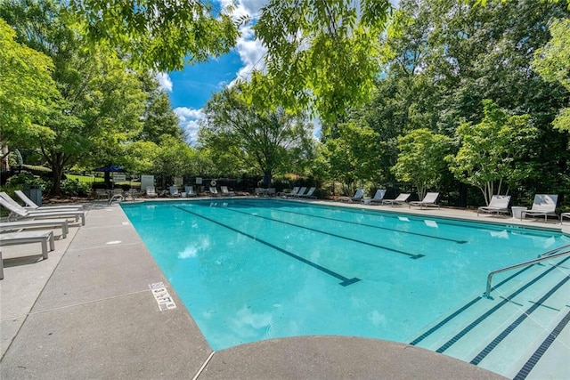637 Little Bear Loop, Canton, GA 30114 - community pool with view of wooded area and a patio