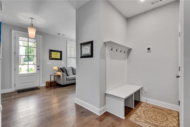 3108 Huntington Pl, Milton, GA 30004 - mudroom featuring wood finished floors and baseboards