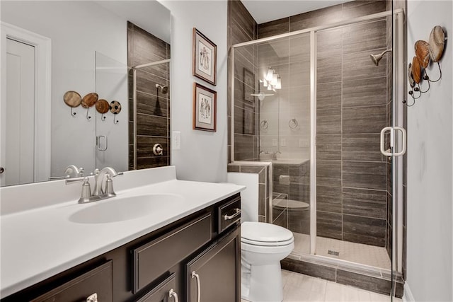 3108 Huntington Pl, Milton, GA 30004 - full bathroom featuring toilet, vanity, and a stall shower
