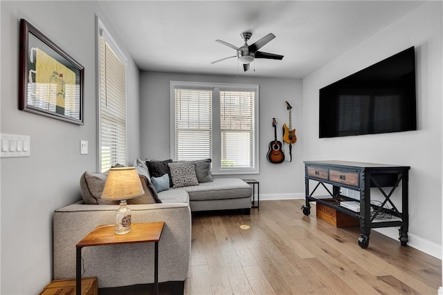 3108 Huntington Pl, Milton, GA 30004 - living room featuring healthy amount of natural light, baseboards, and ceiling fan