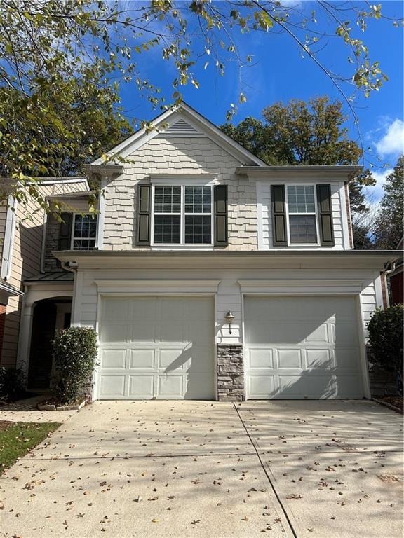 view of property featuring a garage