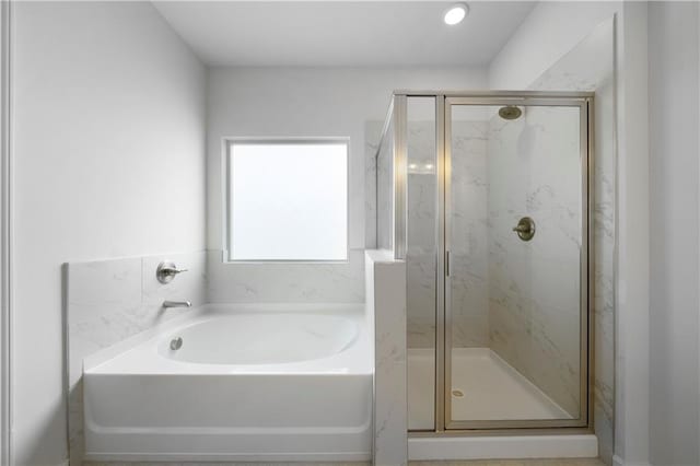 22 Mossy Oaks Ln NE, Rome, GA 30165 - full bathroom with a bath and a marble finish shower