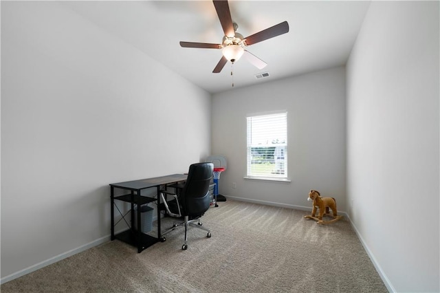 22 Mossy Oaks Ln NE, Rome, GA 30165 - carpeted home office featuring baseboards and a ceiling fan