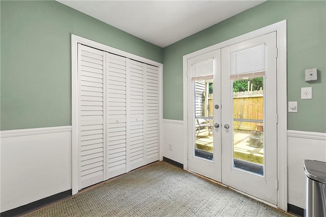 4131 N Gloucester Pl, Atlanta, GA 30341 - doorway featuring french doors and wainscoting